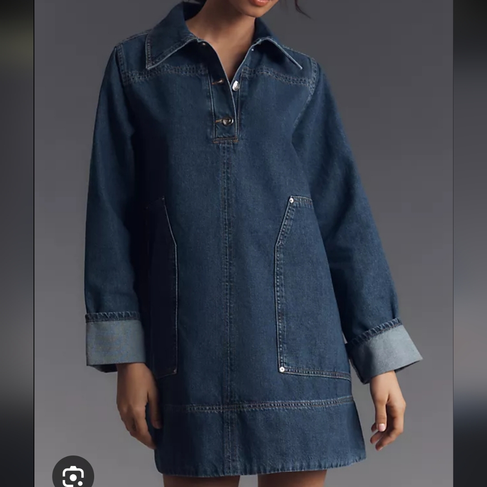 Denim A-Line Dress - Picture 2 of 5